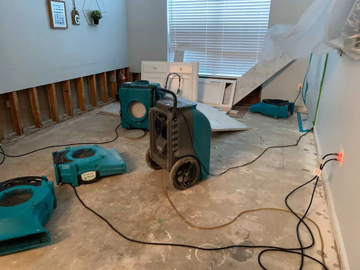 Dehumidifier in flood-cut room for Water Extraction & Removal in Lahaina